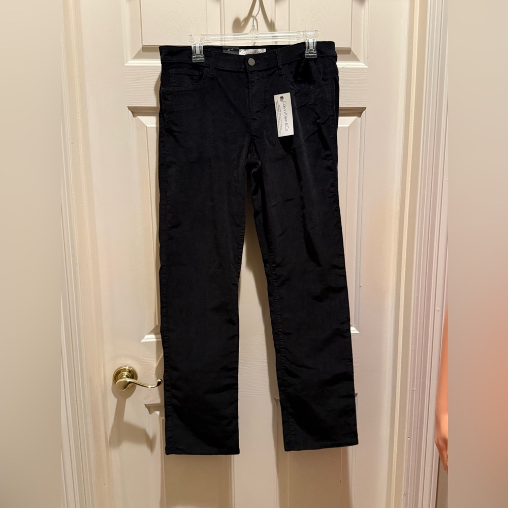Calvin Klein Black  straight leg jean style cotton corduroy NWT